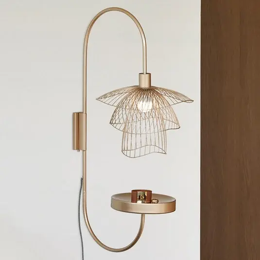 Forestier nástěnné světlo Papillon XS, krémové, kov, E14 Horká Nabídka