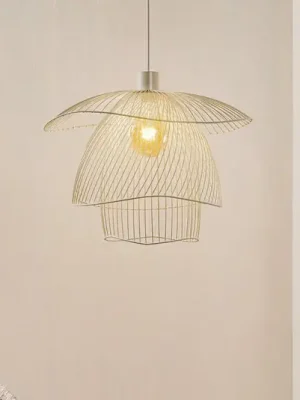 Autentický Forestier Papillon S závěsné světlo 56 cm bílá