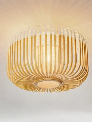 Cenová Bomba Stropní světlo Forestier Bamboo S, Ø 35 cm, bílé