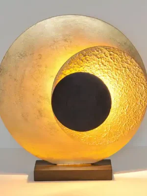 LED stolní lampa La Bocca, výška 43cm, zlatá-hnědá Časově Omezené