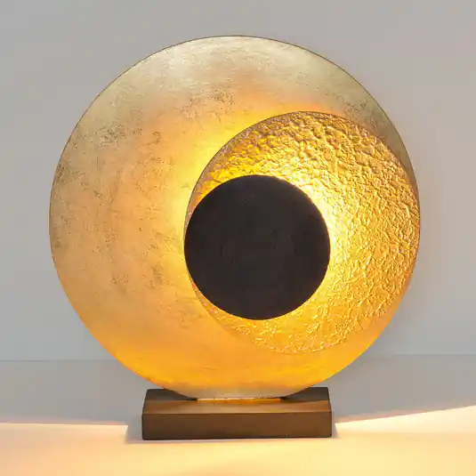 LED stolní lampa La Bocca, výška 43cm, zlatá-hnědá Časově Omezené