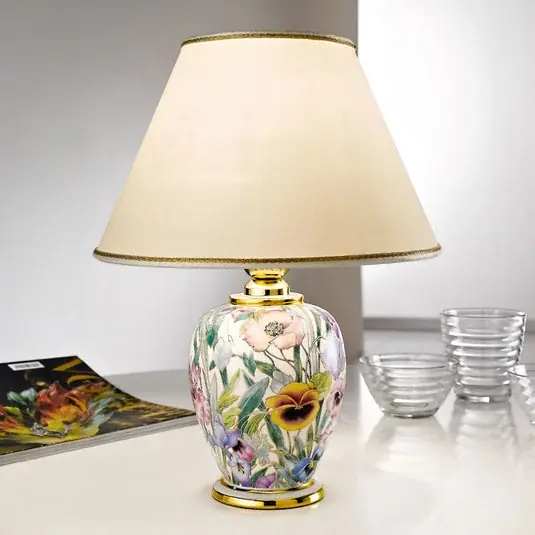 Stolní lampa Austrolux Giardino Panse 25 cm keramická pozlacená Originální