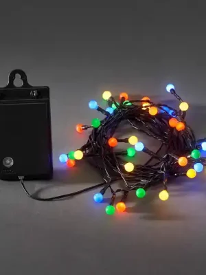 Sleva Pestrý venkovní světelný řetěz 40 LED RGB, baterie
