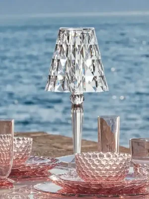Originální Kartell Big Battery stolní lampa IP54, průhledná