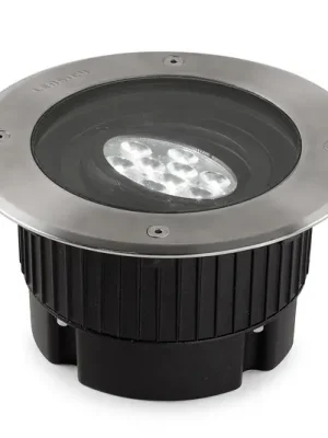LED podlahové svítidlo Gea, Ø 18 cm, 3000K, nerezová ocel Cenový Hit