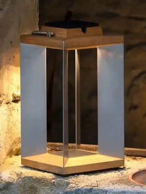 Solární lucerna Teckinox LED, teak/ocel, 45,5 cm Cenová Bomba