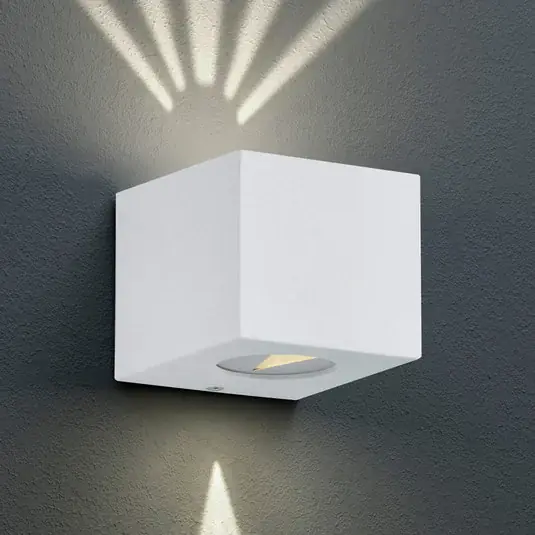Hranaté LED venkovní nástěnné světlo Cordoba, bílé Odeslání Ihned