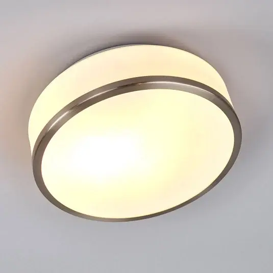Stropní svítidlo Flush IP44, Ø 28cm, stříbrné Značkový