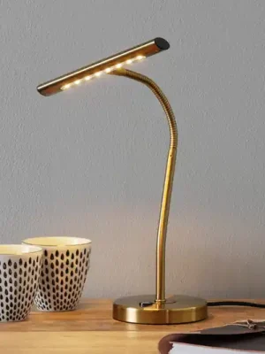 Výprodej Ohýbatelná stolní lampa LED Curtis, starožitná mosaz