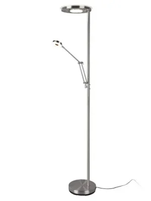Nejlepší Cena LED stojací lampa Barrie s čtecí lampičkou, matný nikl