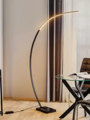 LED oblouková stojací lampa Bangkok, černá matná Oblíbený