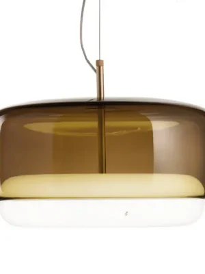 LED závěsné světlo Jube SP G ze skla, hnědá/bílá Cenový Hit
