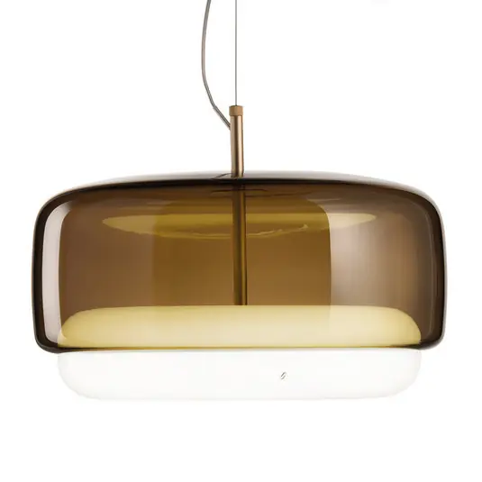 LED závěsné světlo Jube SP G ze skla, hnědá/bílá Cenový Hit