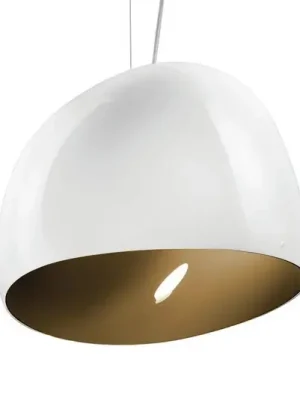 Pouze Dnes Závěsné světlo Surface Ø 40 cm, E27 bílá/zem hnědá