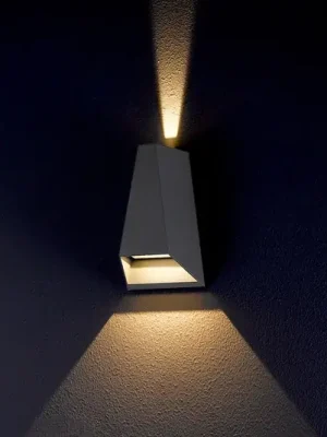 Venkovní nástěnné svítidlo Lucande LED Jendrik, výška 17 cm, antracitová barva Sezónní Sleva