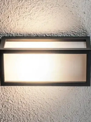 Venkovní nástěnné svítidlo Lucande Tame, antracit, kov, 25 cm Oblíbený