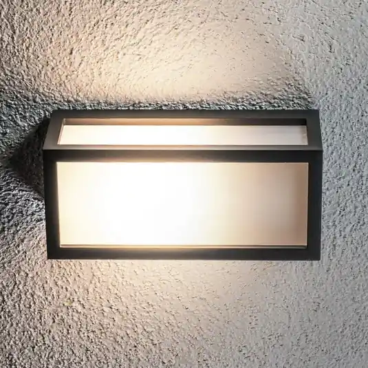 Venkovní nástěnné svítidlo Lucande Tame, antracit, kov, 25 cm Oblíbený
