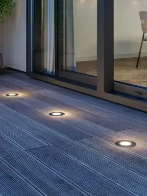 Sleva LED zapuštěné podlahové svítidlo Lucande Ava, Ø 12 cm, kulaté, IP67