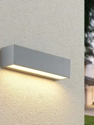 Venkovní nástěnné svítidlo Lucande Lengo, 25 cm, stříbrná, směrová, 3 000 K Expresní Doručení