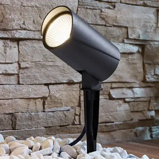 Lucande LED venkovní reflektor Anton, zemní hrot, antracit, kov Sezónní Sleva