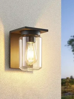 Rychlé Dodání Venkovní nástěnné svítidlo Lucande Semka, antracit, hliník, sklo, 20cm