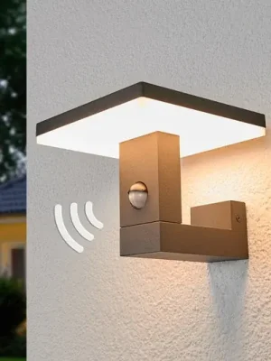 Venkovní nástěnné svítidlo Lucande LED Olesia, 15 cm, senzor, IP54 Sleva