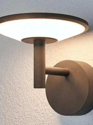 Venkovní nástěnné svítidlo Lucande LED Fenia, antracit, hliník, IP65 Autentický