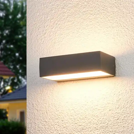 Venkovní nástěnné svítidlo Lucande LED Lissi, 21 cm, antracit, IP54 Hit Sezóny