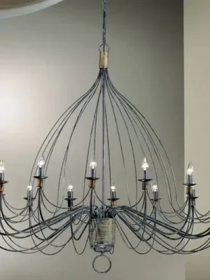 Expresní Doručení Lustr Filo, 16 žárovek, modročerný, kov, Ø 140 cm