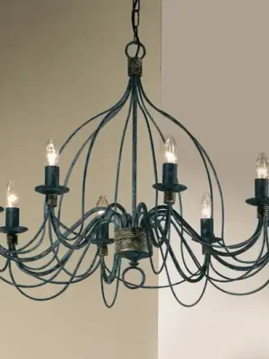 Aktuální Lustr Filo, 8 žárovek, modročerný, kov, Ø 78 cm