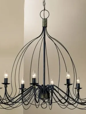 Lustr Filo, 10 žárovek, modročerný, kov, Ø 100 cm Sleva