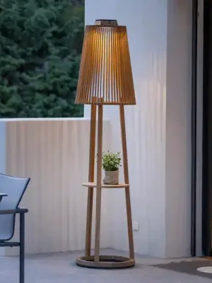 Rychlé Dodání Solární stojací lampa Tecka se senzorem, teak
