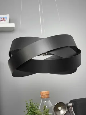 Omezená Nabídka Závěsné světlo Pura v černé barvě, 60 cm, 8x G9