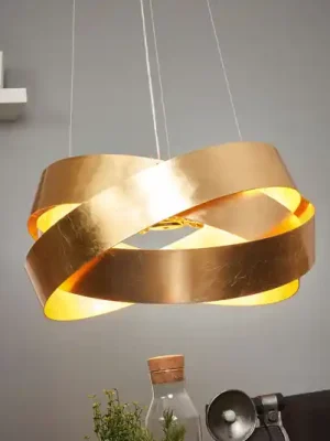 Poslední Šance Závěsné svítidlo Pura s plátkovým zlatem, 60 cm, 8x G9