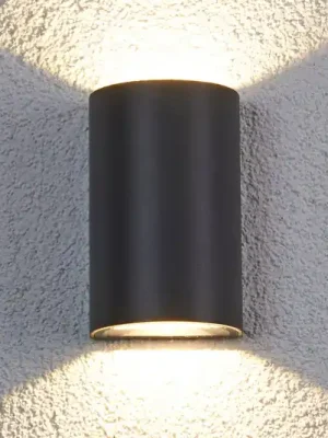 Venkovní nástěnné svítidlo Lucande LED Jale, 16 cm, antracit, hliník Autentický