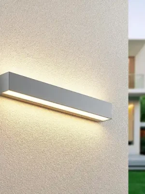 Venkovní nástěnné svítidlo Lucande Lengo 50 cm, stříbrná, světlo směřující Akční Cena