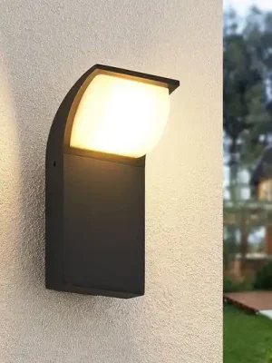 Venkovní nástěnné svítidlo Lucande LED Tinna, 20 cm, antracit, IP65 Autentický