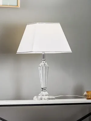 Aktuální Stolní lampa Veronique, štíhlá noha, bílá/chrom