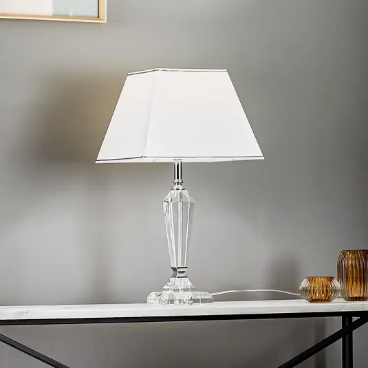 Aktuální Stolní lampa Veronique, štíhlá noha, bílá/chrom