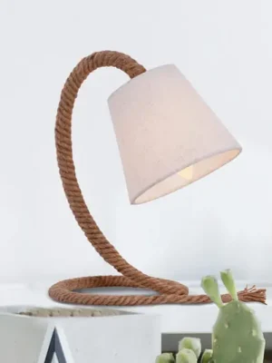 Zlevněný Stolní lampa Rope textilní stínidlo a lano