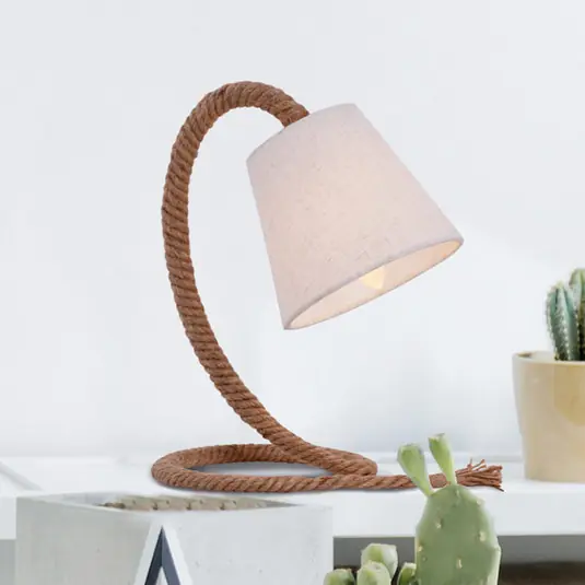 Zlevněný Stolní lampa Rope textilní stínidlo a lano