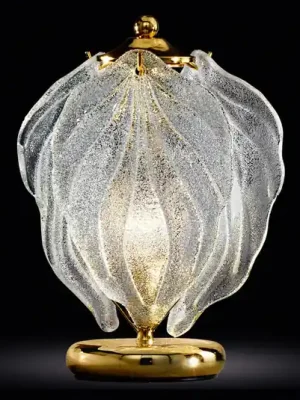 Výprodej Skleněná stolní lampa Foglie ze skla Murano