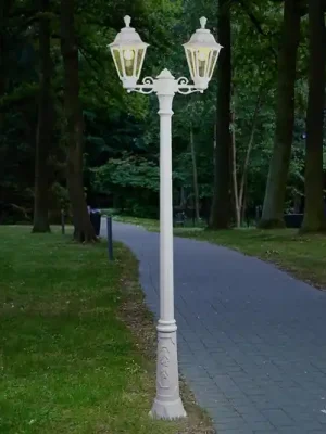 Bílé stožárové LED svítidlo Artu Rut, 2 zdroje E27 Originální