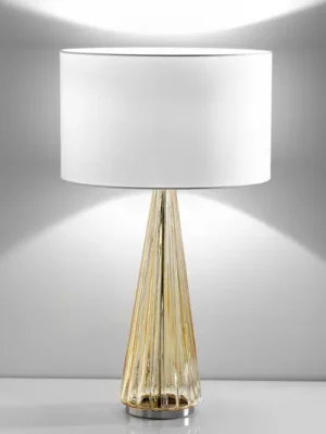 Objednat Nyní Stolní lampa Costa Rica stínidlo bílé, noha jantar