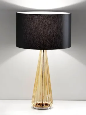 Hit Sezóny Stolní lampa Costa Rica stínidlo černé noha jantar