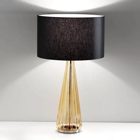 Hit Sezóny Stolní lampa Costa Rica stínidlo černé noha jantar