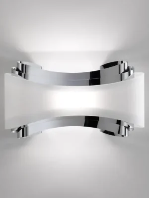 Novinka LED nástěnné světlo Ionica, skleněná clona, chrom