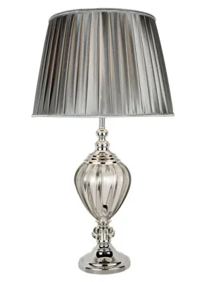 Stolní lampa Greyson s textilním stínidlem v šedé Originální
