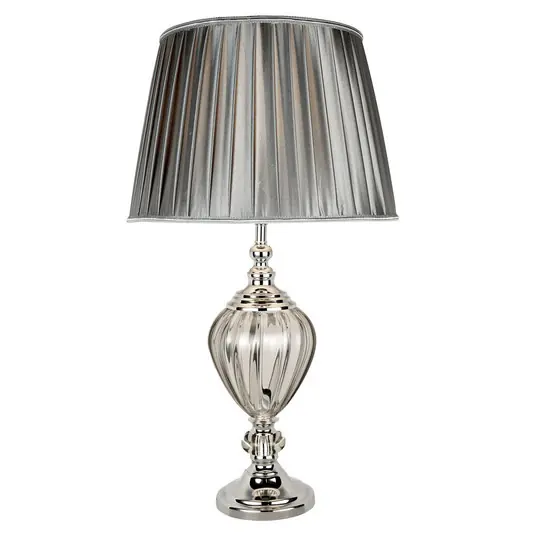 Stolní lampa Greyson s textilním stínidlem v šedé Originální