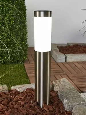 Značkový Lindby LED solární lampa Aleeza, 61 cm, nerezová ocel, zemní kolík